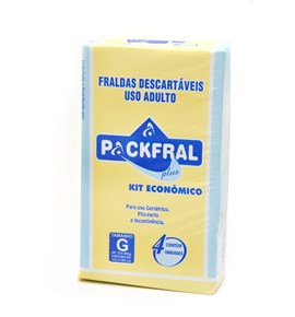 Fralda uso adulto, noturna, embalagens individualizadas com 4 unidades