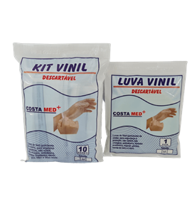 KIT LUVA DE VINIL, 10 pares